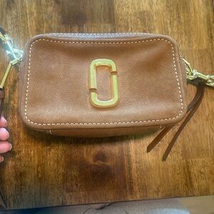Marc Jacobs Tan Leather Crossbody with Gold Logo Hardware